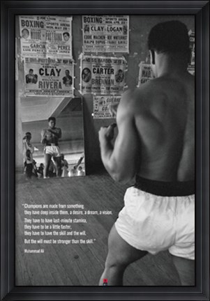 Framed Muhammad Ali In Gym With Mirror Print