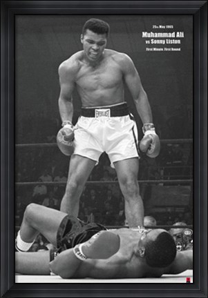 Framed Muhammad Ali - 1965 1st Round Knockout Against Sonny Liston Print