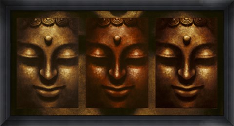 Framed Buddha In Three Lights Print