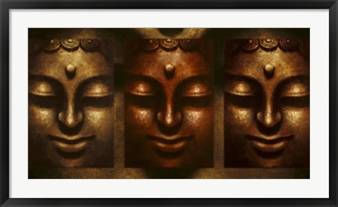 Framed Buddha In Three Lights Print