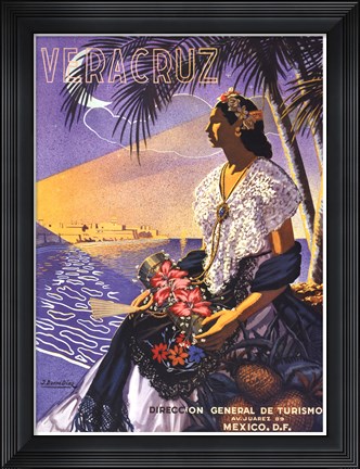 Framed Veracruz, Senora With Flowers Print
