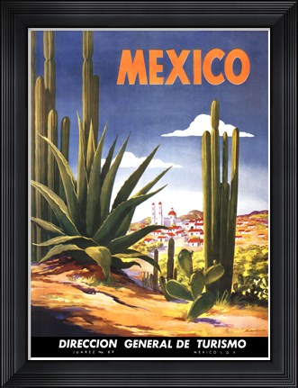 Framed Cacti, Mexico Print