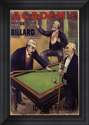 Framed Academie De Billard Print