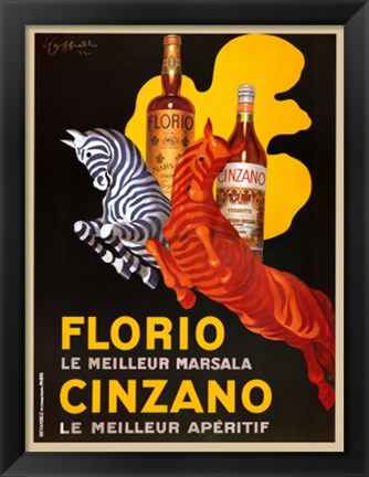 Framed Florio Cinzano Print
