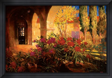 Framed Twilight Courtyard Print