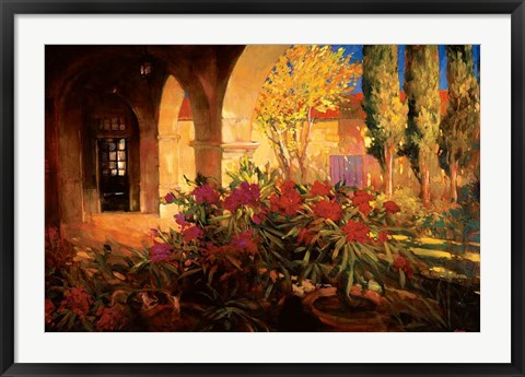 Framed Twilight Courtyard Print