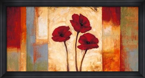 Framed Poppies In Rhythm I Print