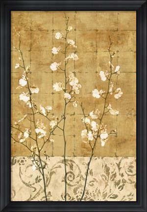 Framed Blossoms In Gold II Print