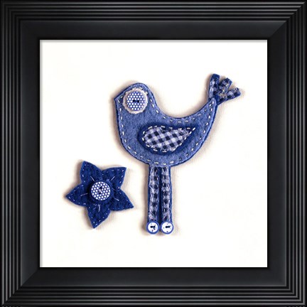 Framed Fuzzy Bird II Print