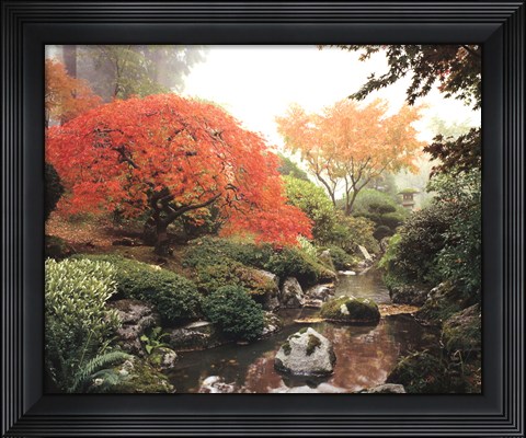 Framed Japanese Garden I Print