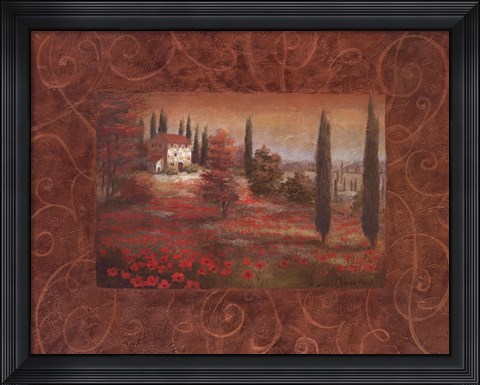 Framed Fields Of Tuscany I Print