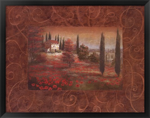 Framed Fields Of Tuscany I Print