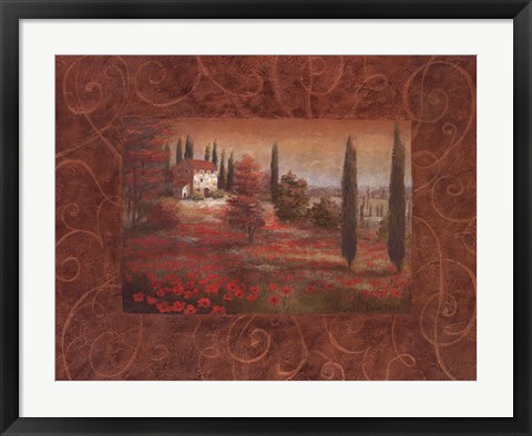 Framed Fields Of Tuscany I Print