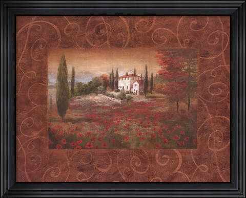 Framed Fields Of Tuscany II Print