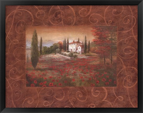 Framed Fields Of Tuscany II Print