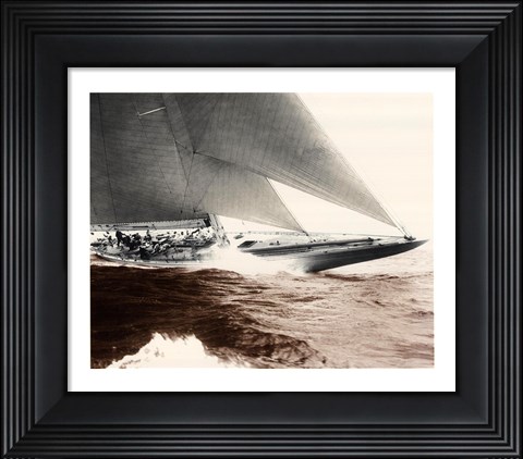 Framed Mariner&#39;s Museum - Rainbow&#39;s Finish 1934 Vintage Maritime Print