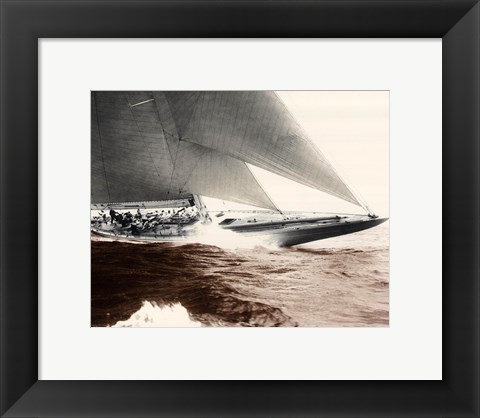 Framed Mariner&#39;s Museum - Rainbow&#39;s Finish 1934 Vintage Maritime Print