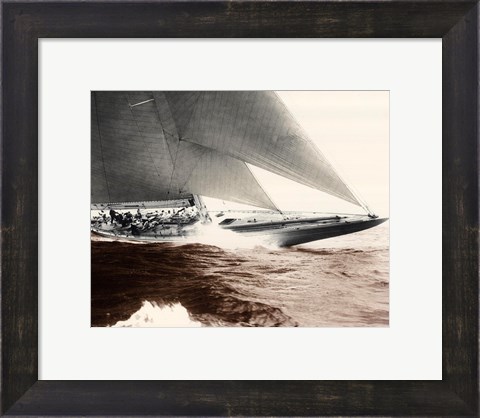 Framed Mariner&#39;s Museum - Rainbow&#39;s Finish 1934 Vintage Maritime Print