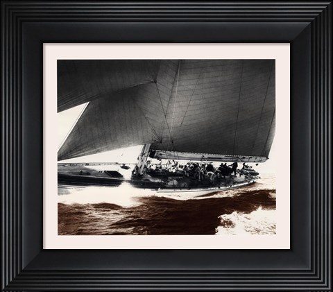 Framed Mariner&#39;s Museum - Rainbow&#39;s Run 1934 Vintage Maritime Print