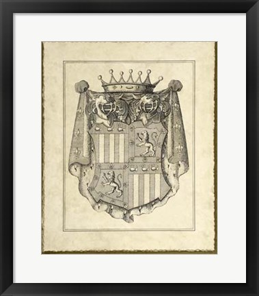 Framed Antique Heraldry I Print