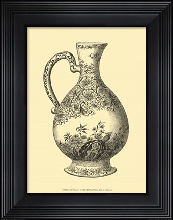 Framed Delft Pottery I Print