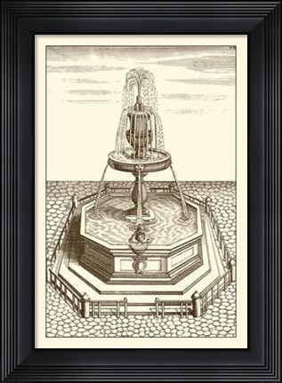 Framed Courtyard Fountain VI Print