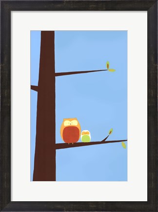 Framed Tree-top Owls I Print
