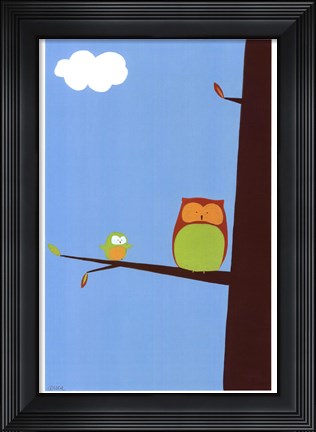 Framed Tree-top Owls II Print