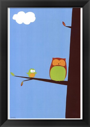 Framed Tree-top Owls II Print