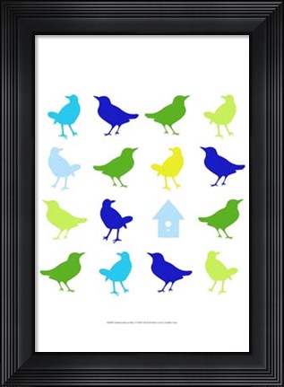 Framed Animal Sudoku in Blue I Print