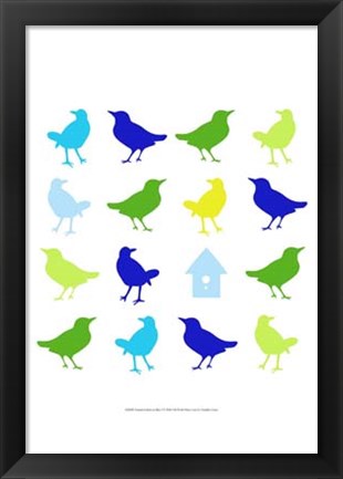 Framed Animal Sudoku in Blue I Print