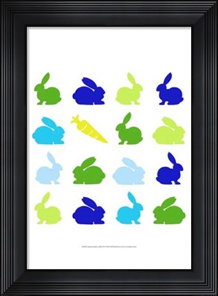 Framed Animal Sudoku in Blue II Print