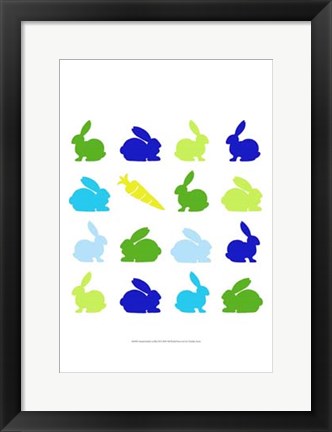 Framed Animal Sudoku in Blue II Print