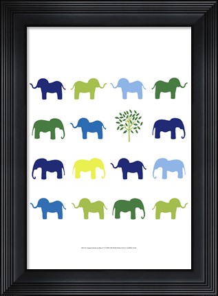 Framed Animal Sudoku in Blue IV Print