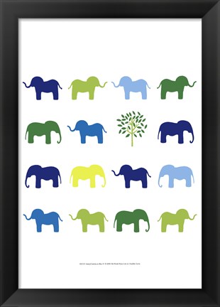Framed Animal Sudoku in Blue IV Print