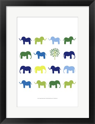 Framed Animal Sudoku in Blue IV Print