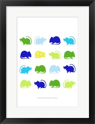 Framed Animal Sudoku in Blue V Print