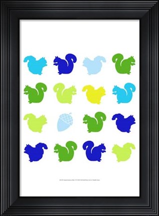 Framed Animal Sudoku in Blue VI Print