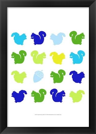 Framed Animal Sudoku in Blue VI Print