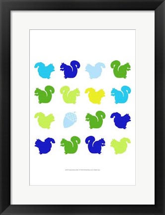 Framed Animal Sudoku in Blue VI Print