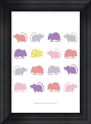 Framed Animal Sudoku in Pink V Print
