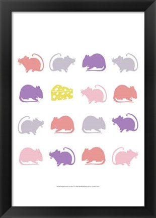 Framed Animal Sudoku in Pink V Print