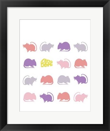 Framed Animal Sudoku in Pink V Print