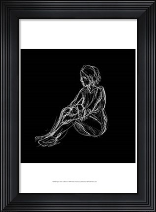 Framed Figure Study on Black I Print