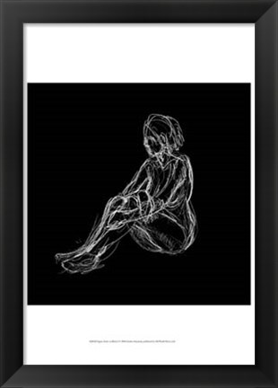 Framed Figure Study on Black I Print