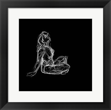 Framed Figure Study on Black II Print