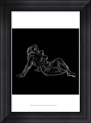 Framed Figure Study on Black III Print
