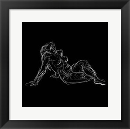 Framed Figure Study on Black III Print