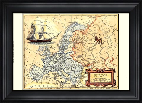 Framed Europe Map Print