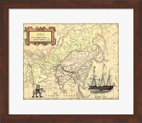 Framed Asia Map Print